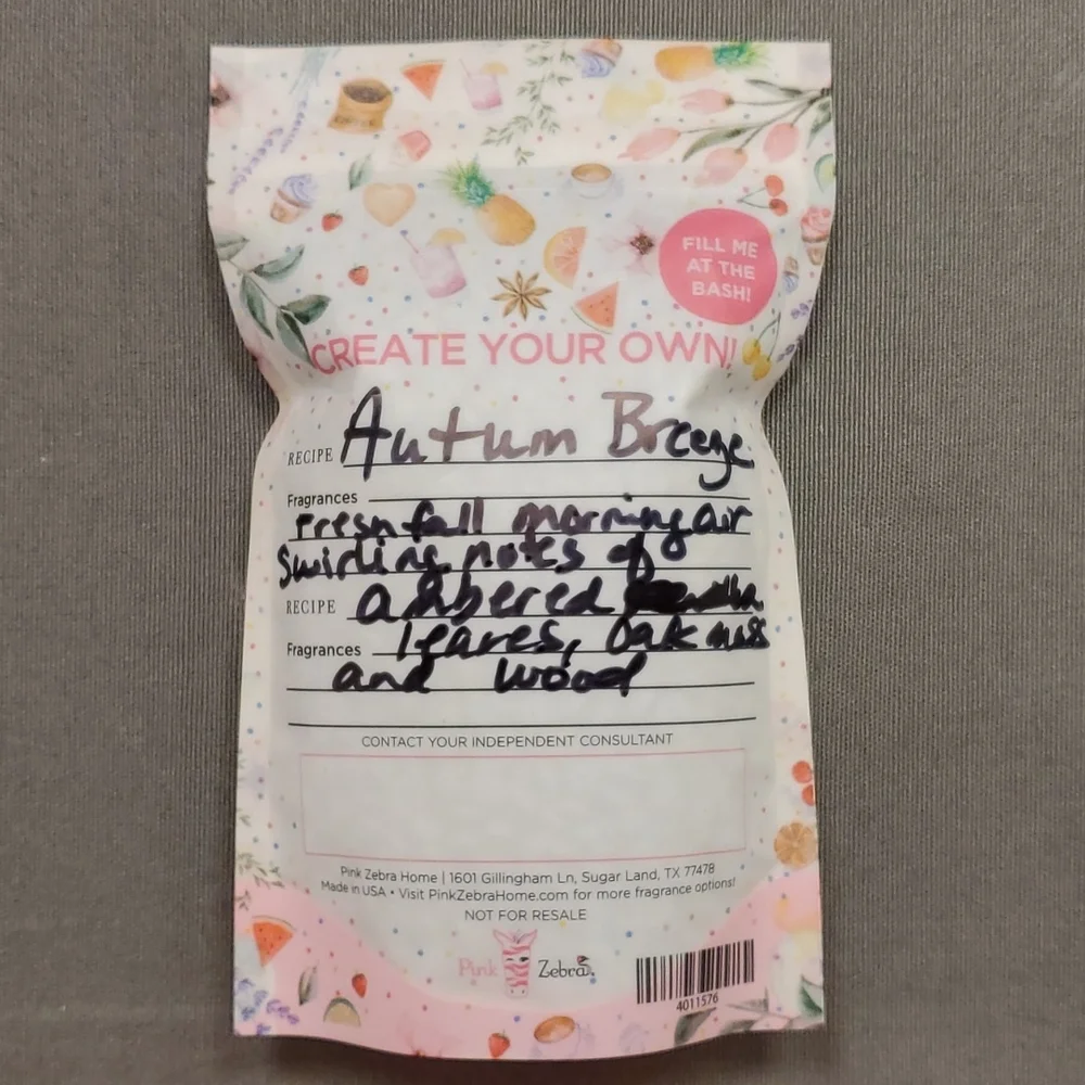 AUTUMN BREEZE -‎ Pink Zebra Blend bag 12 scoops of wax sprinkles